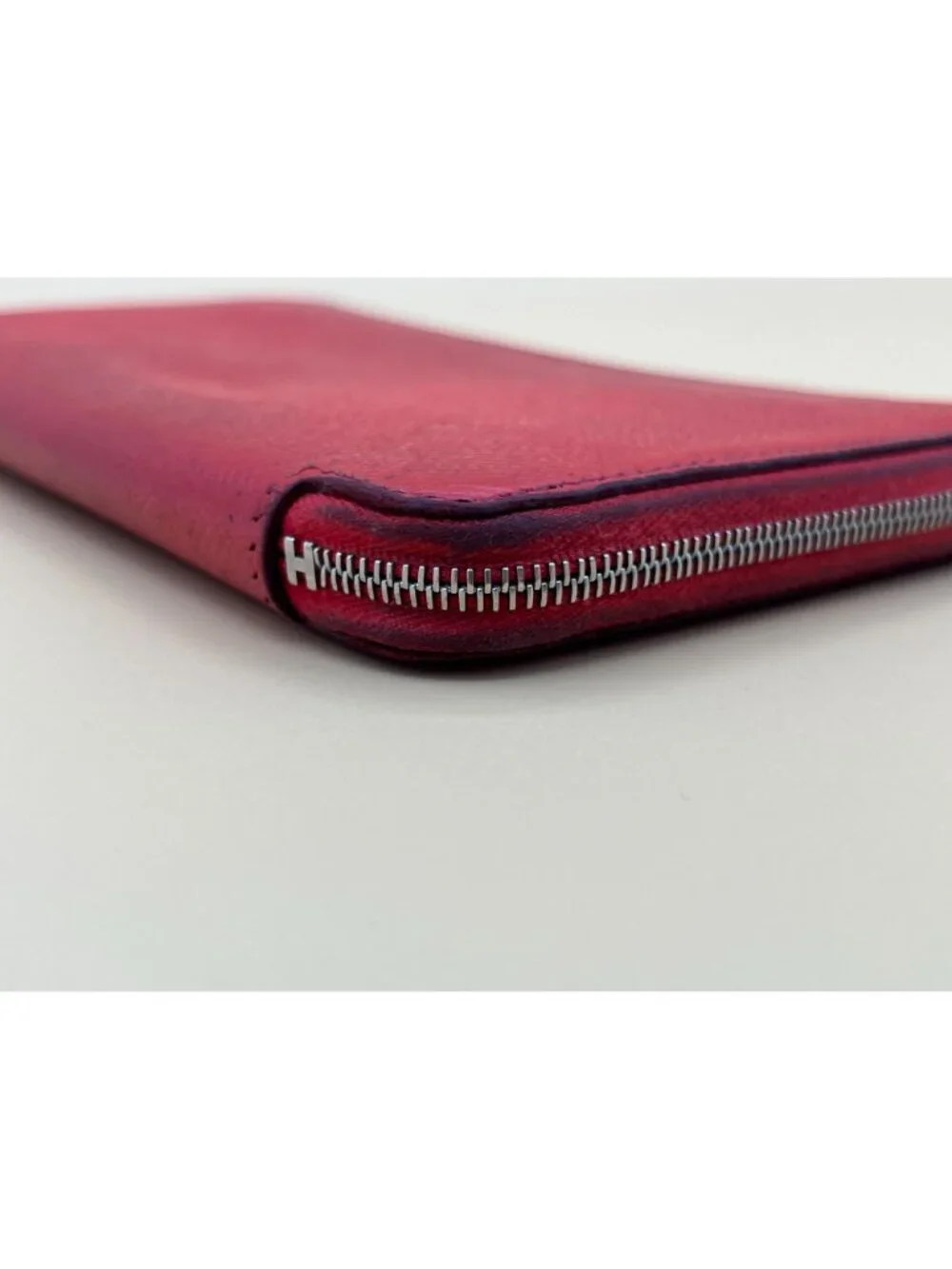 Hermes Azap Silk In Zip Around Wallet Rouge Red Epsom Leather Silk Lining France